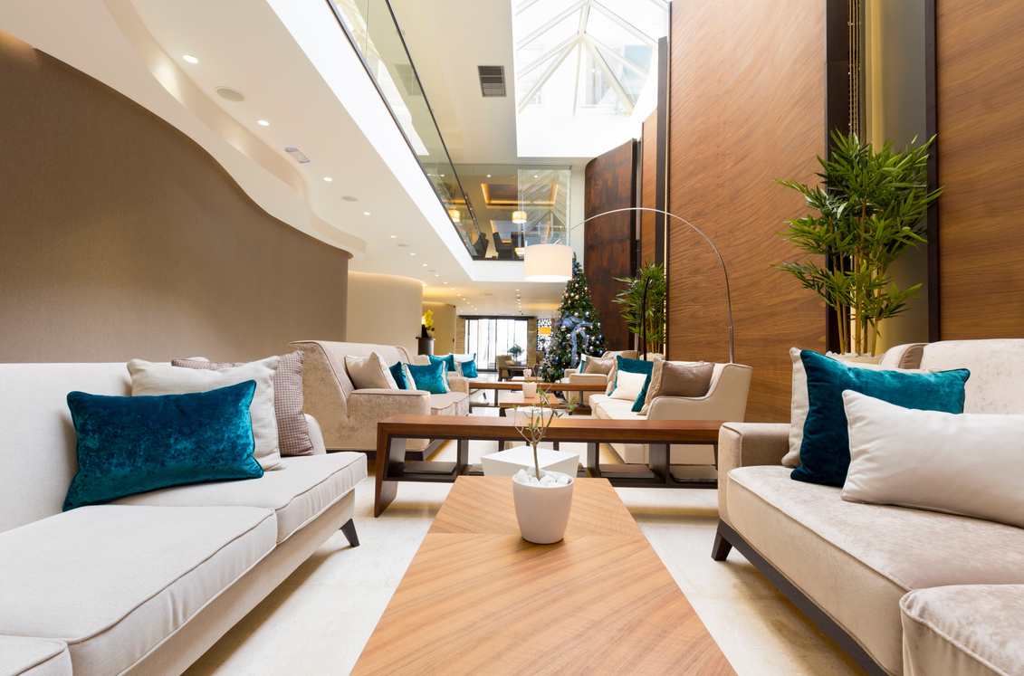 Modern luxury hotel lobby